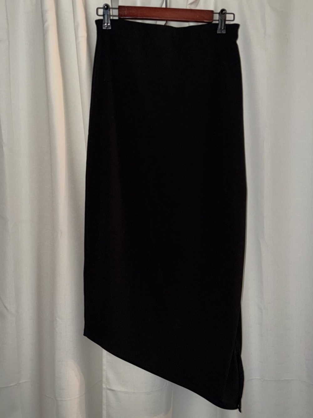 AFRM Black Asymmetrical Midi Skirt
